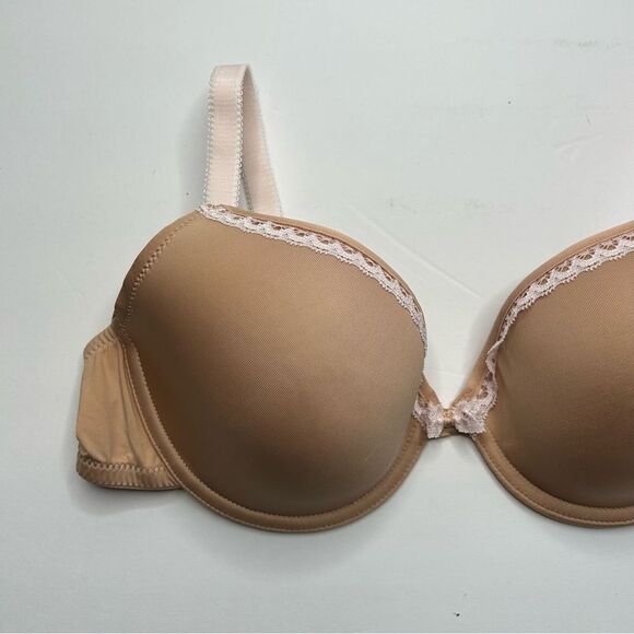 New Panache Jude Tan Molded Cup Bra 34D Lace Trim - Picture 4 of 7